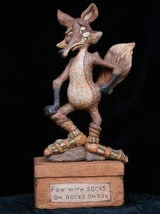 Single Animal 1 - Bruce Futterer - Fox with Socks on Rocks on Box