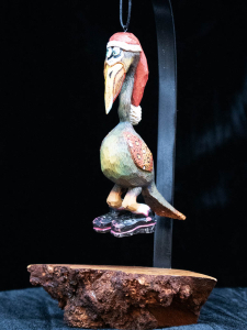 Christmas Ornament 2 - Tom Checketts - Bird in Santa Hat